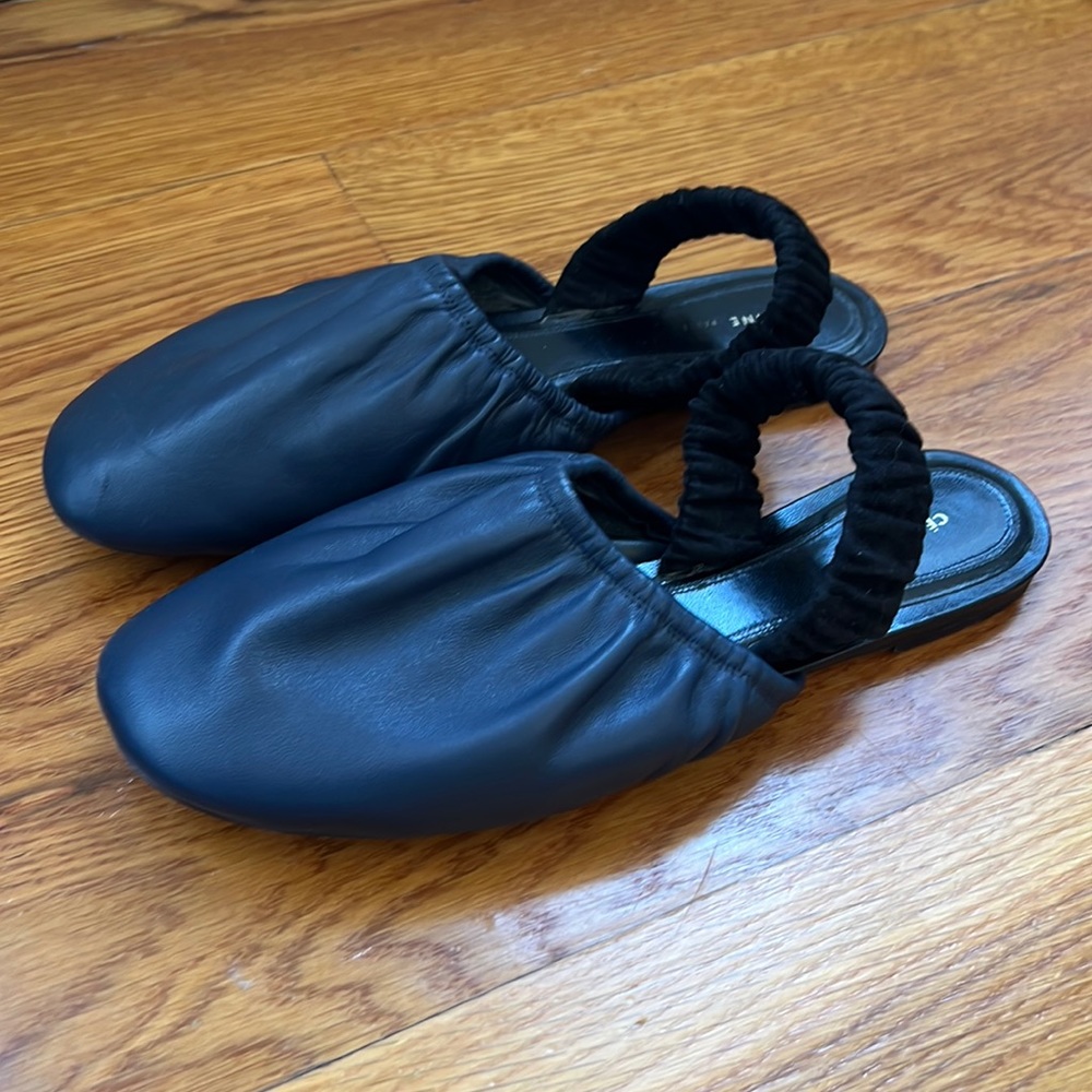 Cèline navy/black leather sling back flats 37.5-excellent condition! - Picture 2 of 8